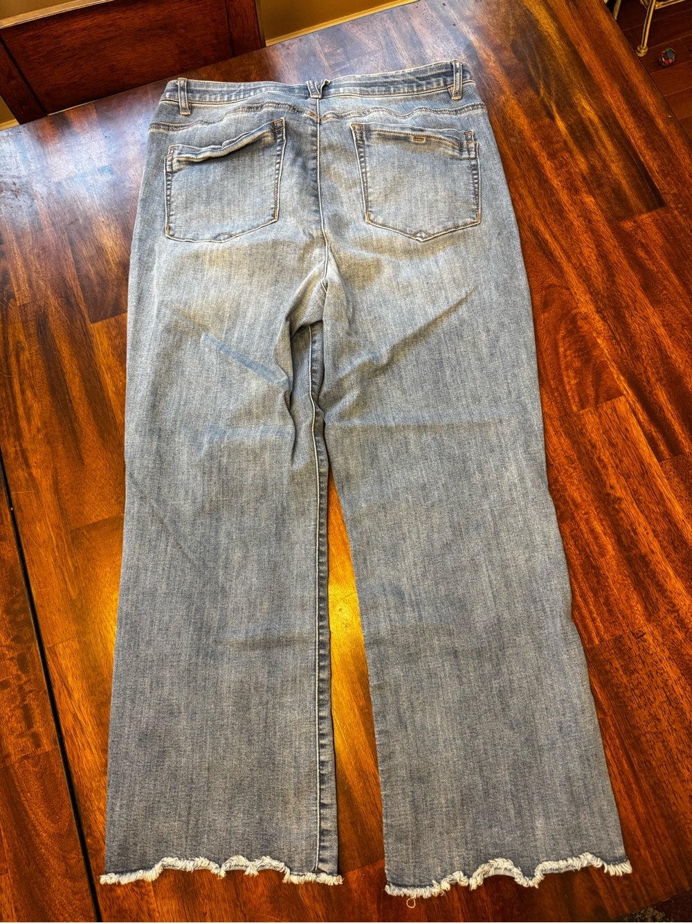 Democracy Light Blue Flare Jeans with Raw Hem size 14 - Picture 7 of 10